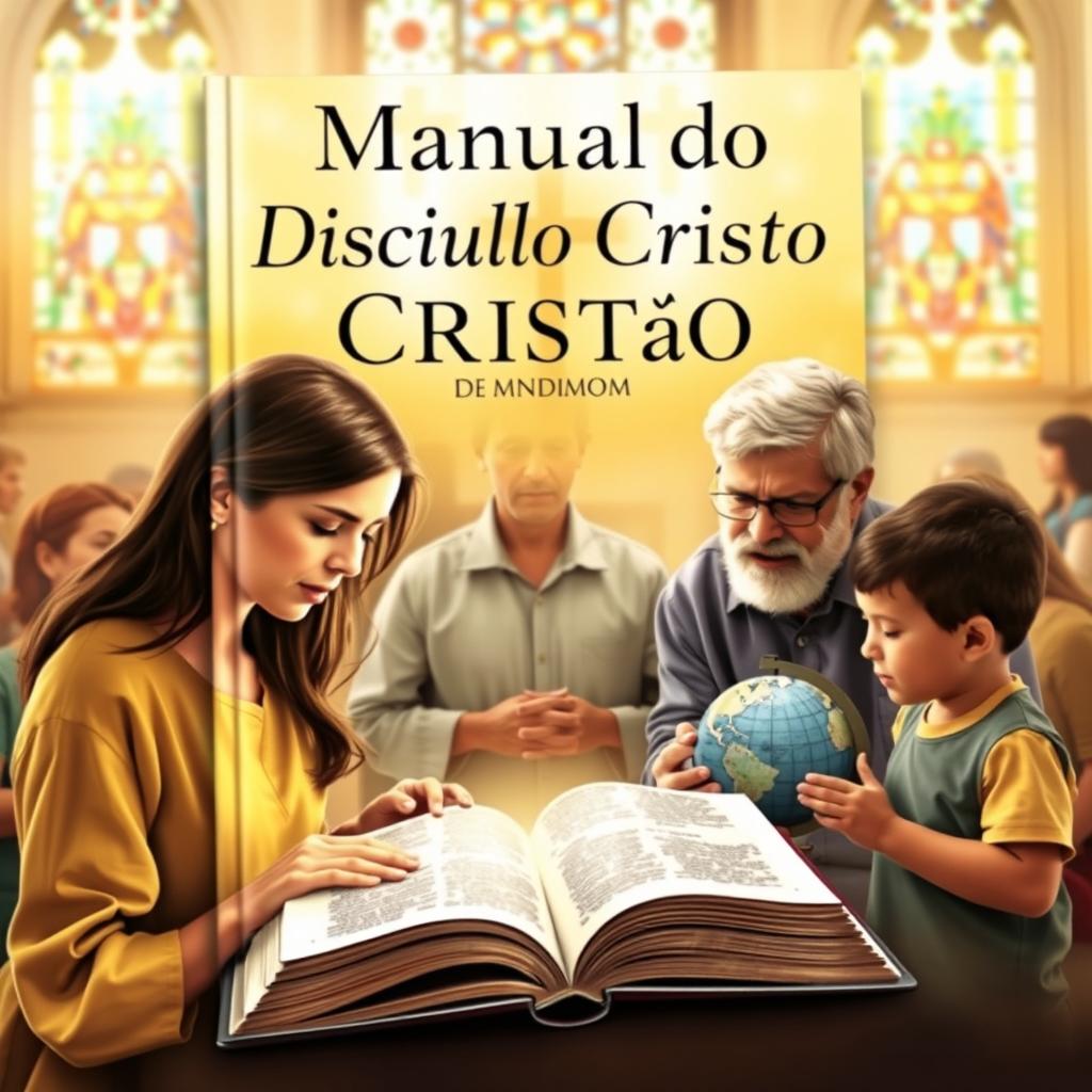 An inspiring book cover for 'Manual do Discípulo Cristão' (Christian Disciple's Handbook)
