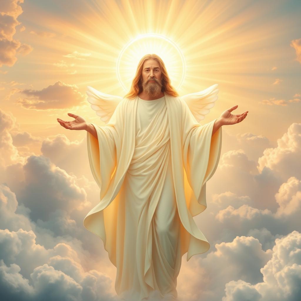 A majestic and awe-inspiring representation of a divine being, embodying qualities of love, peace, and wisdom