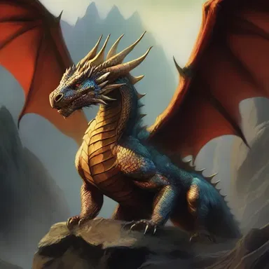 The artist used animize techniques to bring the dragon in the fantasy painting to life.