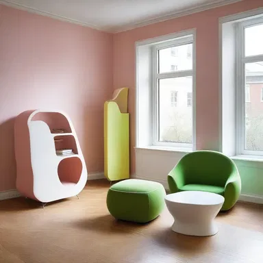 The animized furniture design creates a playful and whimsical atmosphere in the room.