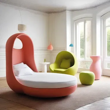 The animized furniture design creates a playful and whimsical atmosphere in the room.