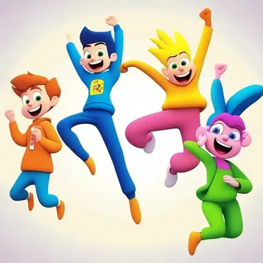 The animized cartoon characters jumped off the screen with their vibrant colors and expressive movements.