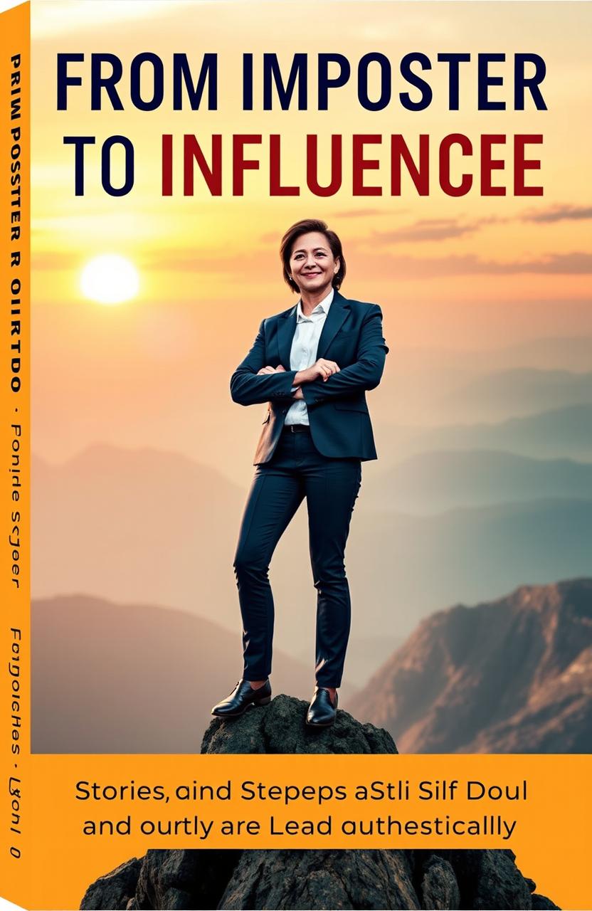 A captivating book cover for a nonfiction self-help book titled 'From Imposter to Influencer'