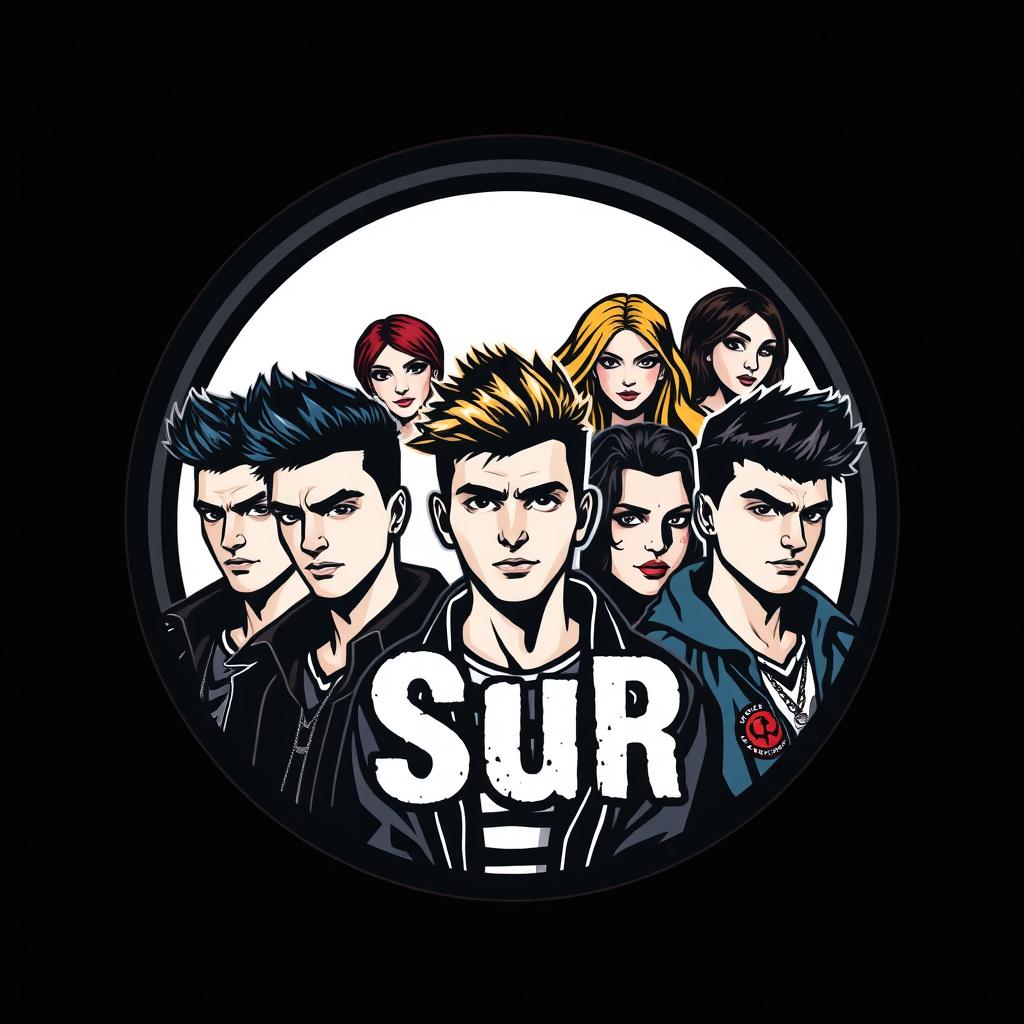 A round logo with an ultra/hooligan and aggressive style, featuring the text 'Fondo Sur'