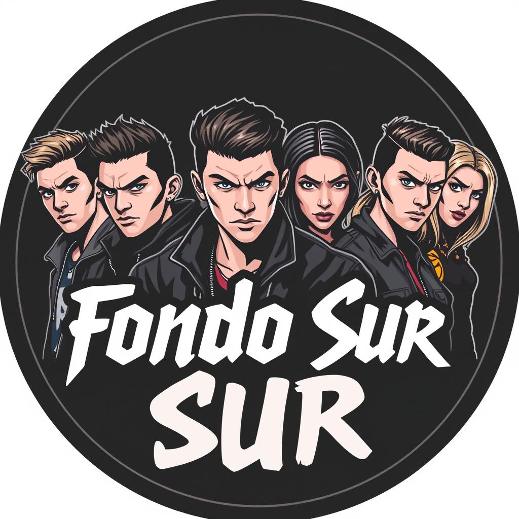 A round logo designed in an ultra/hooligan and aggressive style, prominently featuring the text 'Fondo Sur'