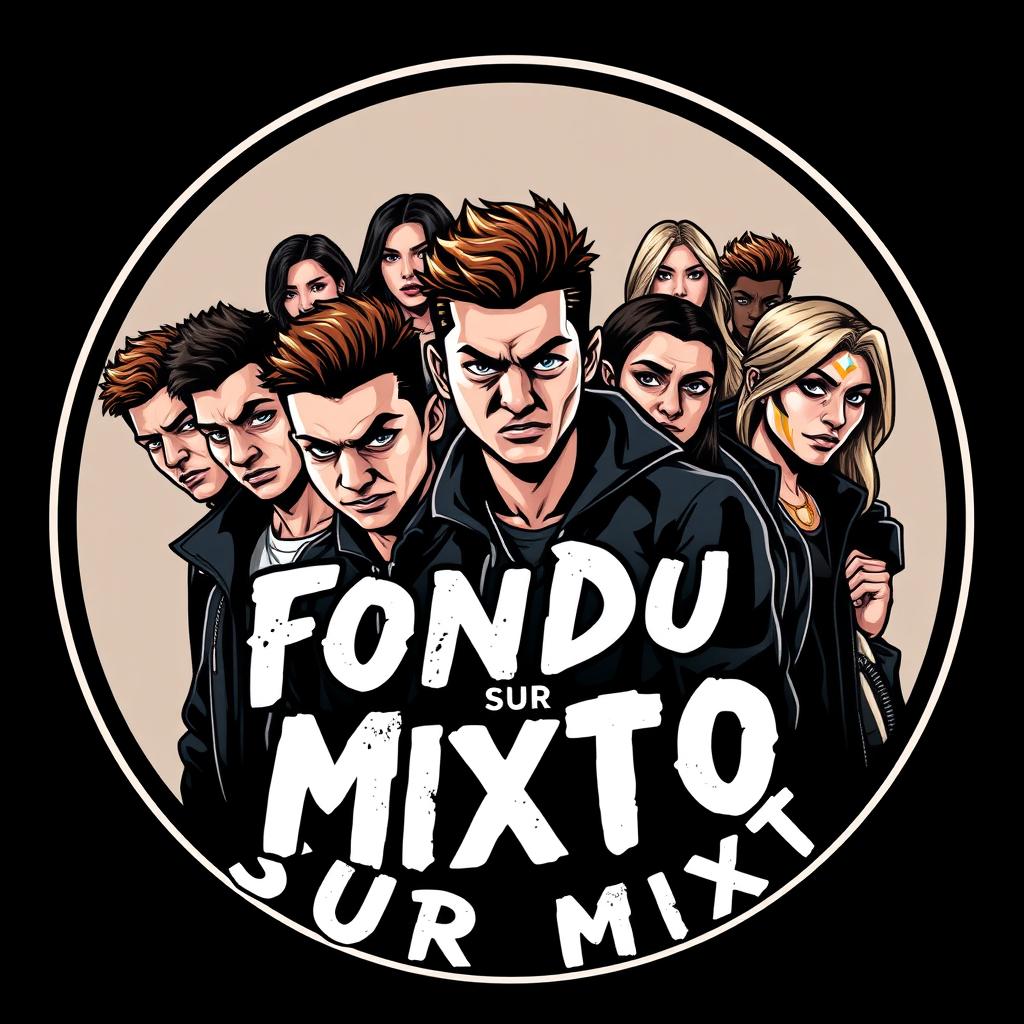 A round logo with an ultra/hooligan and aggressive style, featuring the text 'Fondo Sur Mixto'