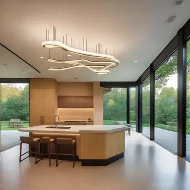 The anionic lighting fixtures added a modern and elegant touch to the contemporary house.