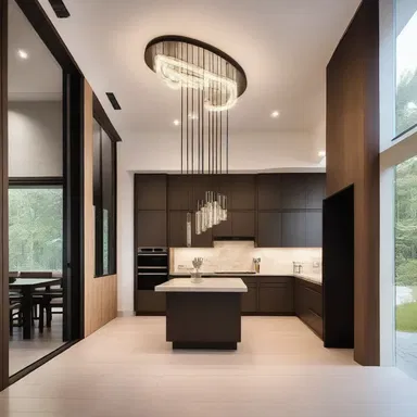 The anionic lighting fixtures added a modern and elegant touch to the contemporary house.