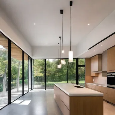 The anionic lighting fixtures added a modern and elegant touch to the contemporary house.