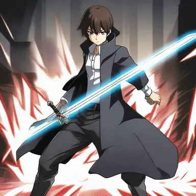 The protagonist in the anime series possesses an anionic sword that can cut through anything.