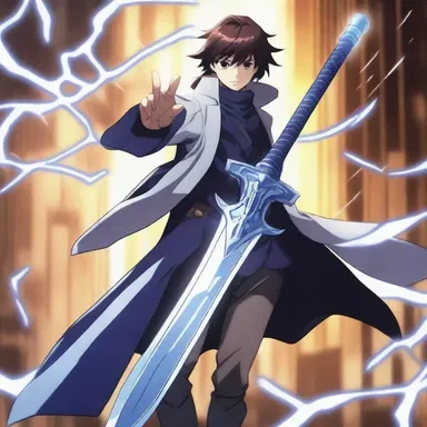 The protagonist in the anime series possesses an anionic sword that can cut through anything.