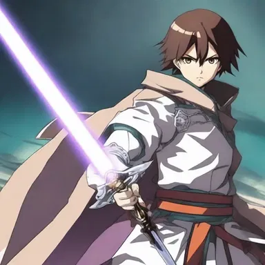 The protagonist in the anime series possesses an anionic sword that can cut through anything.
