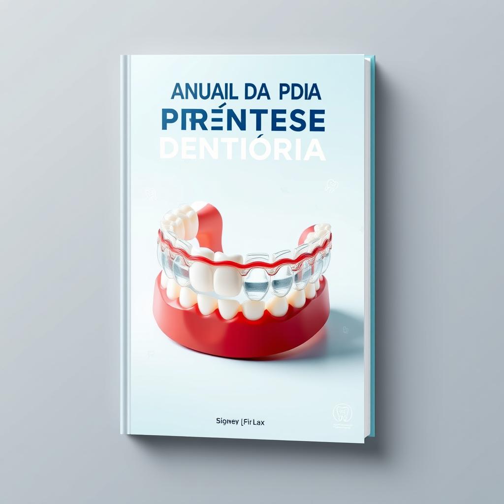 A professional and modern ebook cover design for 'MANUAL DA PRÓTESE DENTÁRIA'