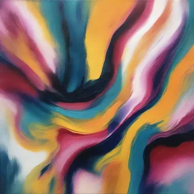 The artist created a stunning abstract painting by using anionic detergent mixed with pigments to achieve unique textures and patterns.