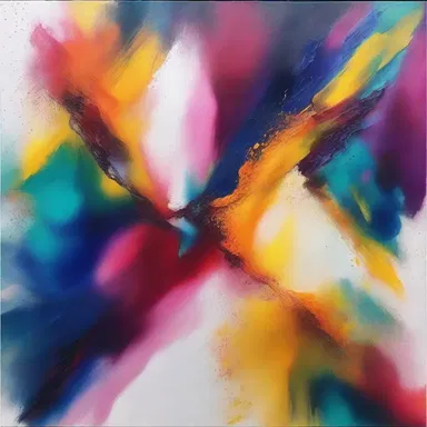 The artist created a stunning abstract painting by using anionic detergent mixed with pigments to achieve unique textures and patterns.
