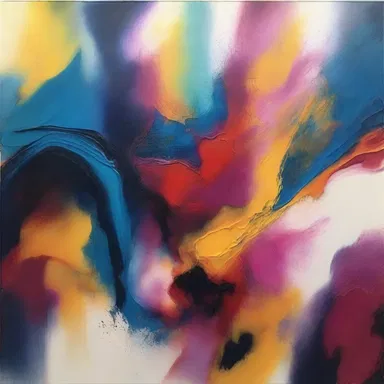 The artist created a stunning abstract painting by using anionic detergent mixed with pigments to achieve unique textures and patterns.