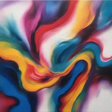 The artist created a stunning abstract painting by using anionic detergent mixed with pigments to achieve unique textures and patterns.