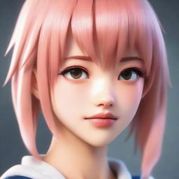 Anime characters in a photorealistic style, maintaining their iconic features while adding lifelike textures and visual depth.