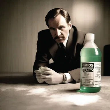 As the detective examined the crime scene, he found a clue in the form of an empty bottle of anionic detergent.