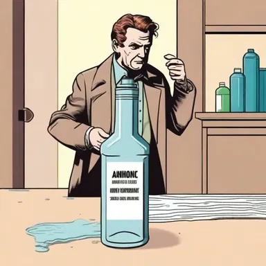 As the detective examined the crime scene, he found a clue in the form of an empty bottle of anionic detergent.