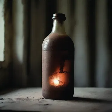 In the haunted house, an old rusty bottle of anionic detergent emitted an eerie glow, revealing a dark secret.