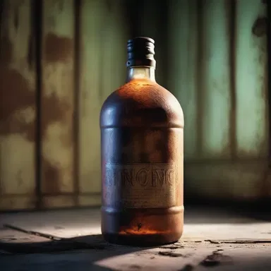 In the haunted house, an old rusty bottle of anionic detergent emitted an eerie glow, revealing a dark secret.