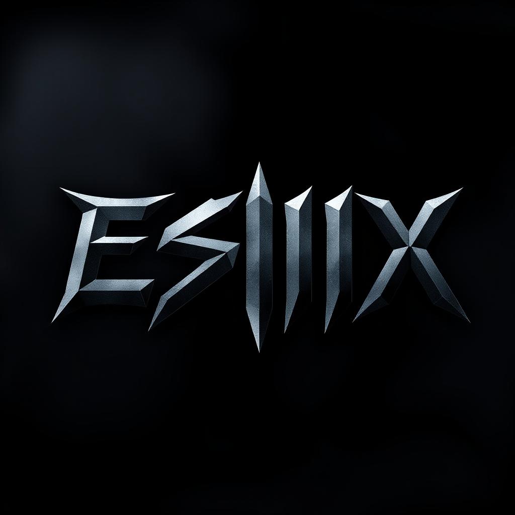 A striking design featuring the unique initials 'ESIIX' in a dramatic and bold dark appearance