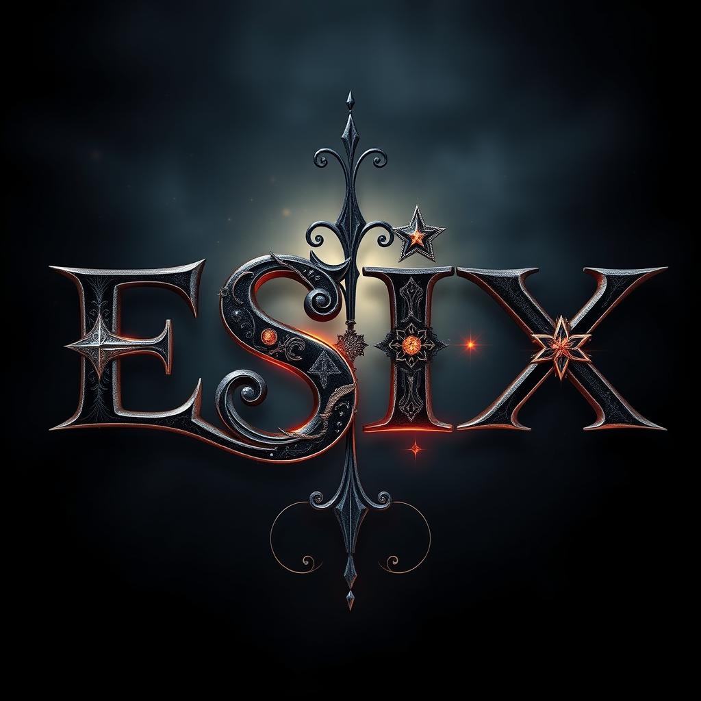 A visually striking image of the initials 'ESIX' designed in a dark, mystical theme, inspired by the Harry Potter font style