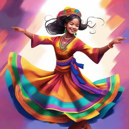 A high-quality digital art capturing a girl dancing gracefully