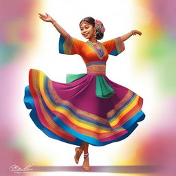 A high-quality digital art capturing a girl dancing gracefully