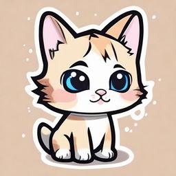 Generate an adorable, playful cat in cartoon style, suitable for a sticker.