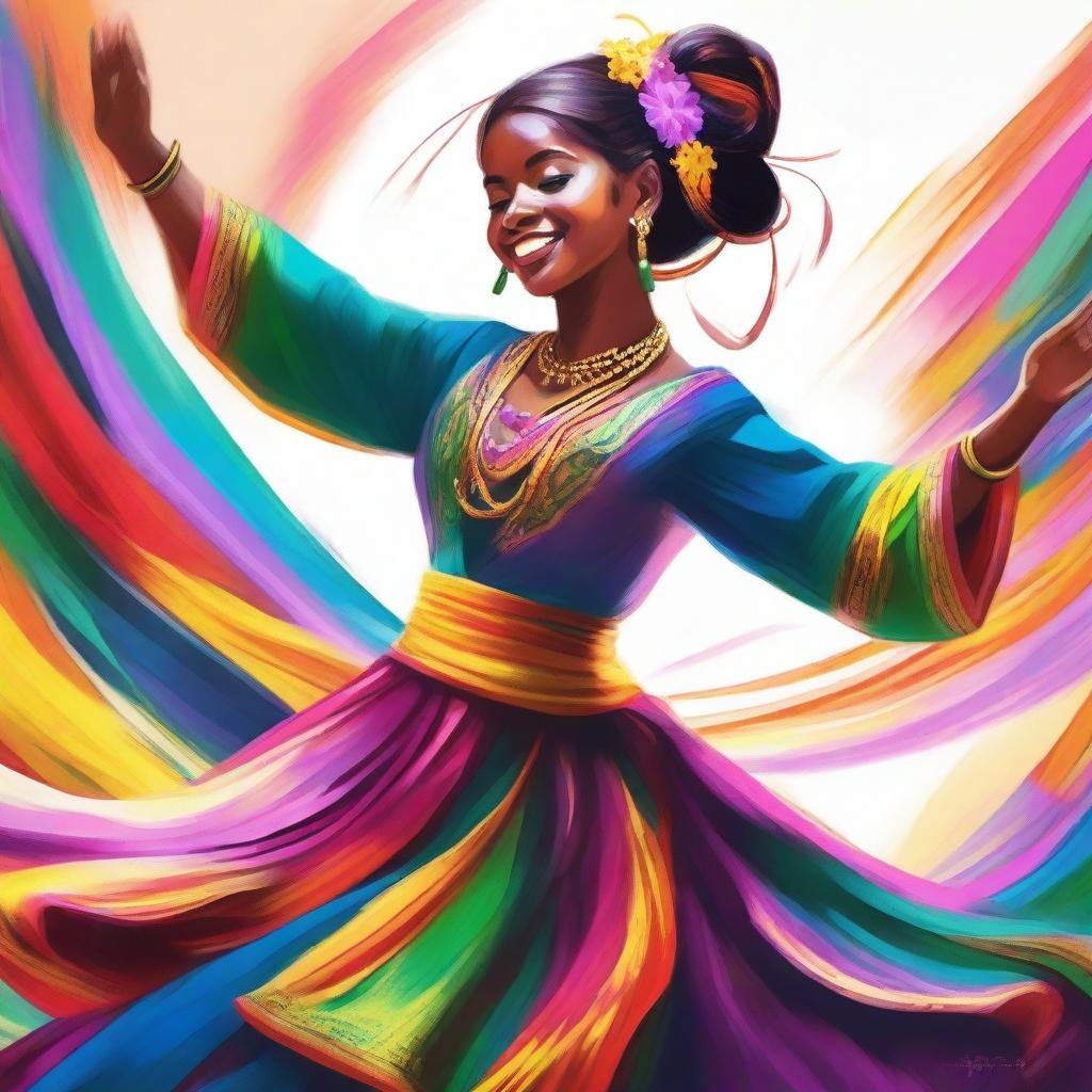 A high-quality digital art capturing a girl dancing gracefully