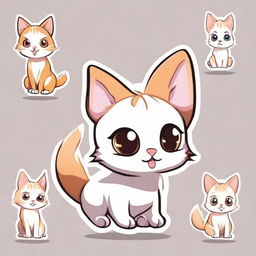 Generate an adorable, playful cat in cartoon style, suitable for a sticker.