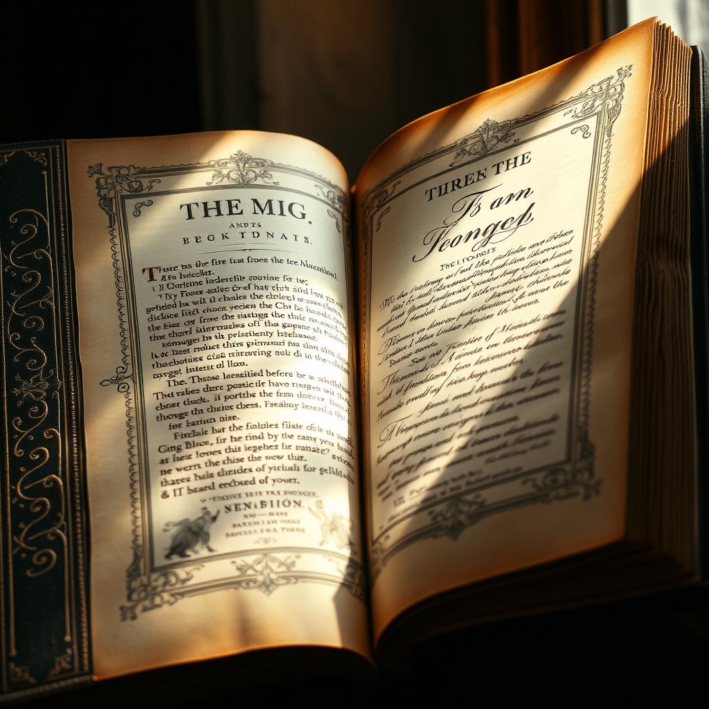 Vintage Book Design Intricate Illustrations And Elegant Calligraphy