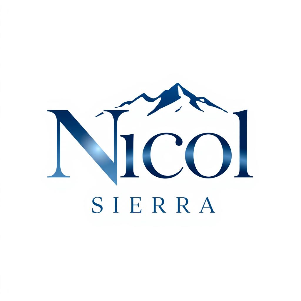 A modern and sleek logo design for a fictional brand named 'Nicol Sierra'