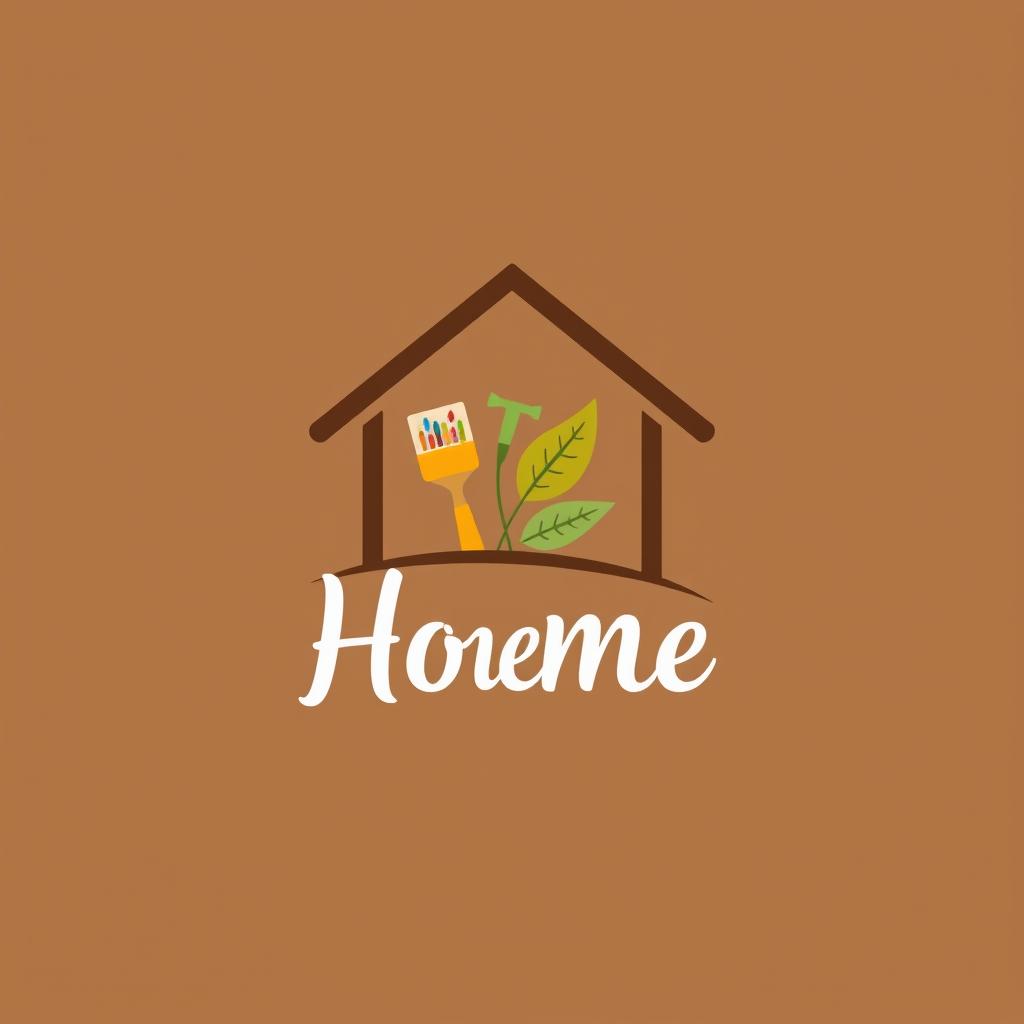 A logo design for a home-based company, incorporating elements that symbolize creativity and craftsmanship