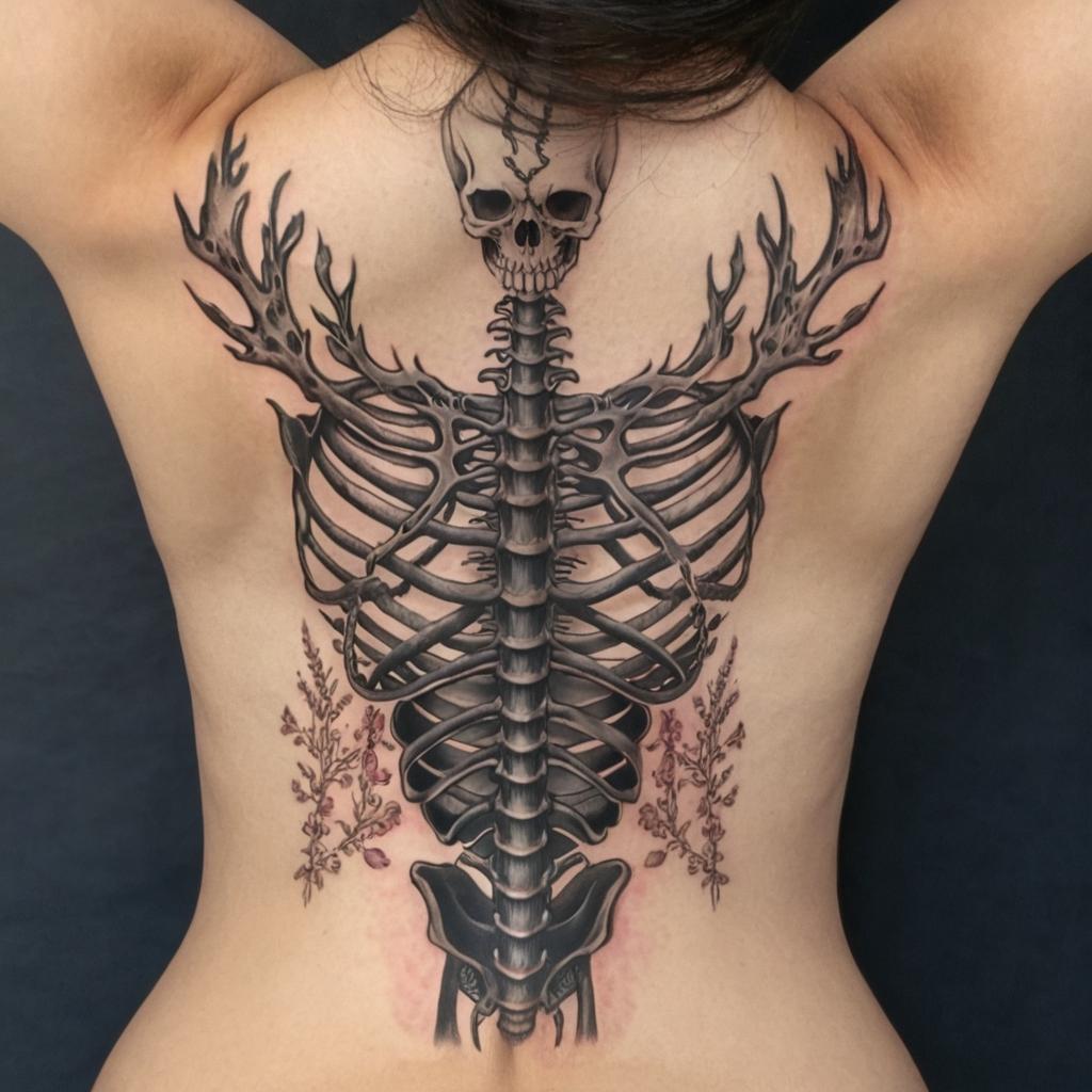 The 2nd picture is on my left side of my abdomen upyo my ribs. Third pic is on my upper back. The first pic combine with the 2nd and 3rd pictures and create an Ai generated drawing