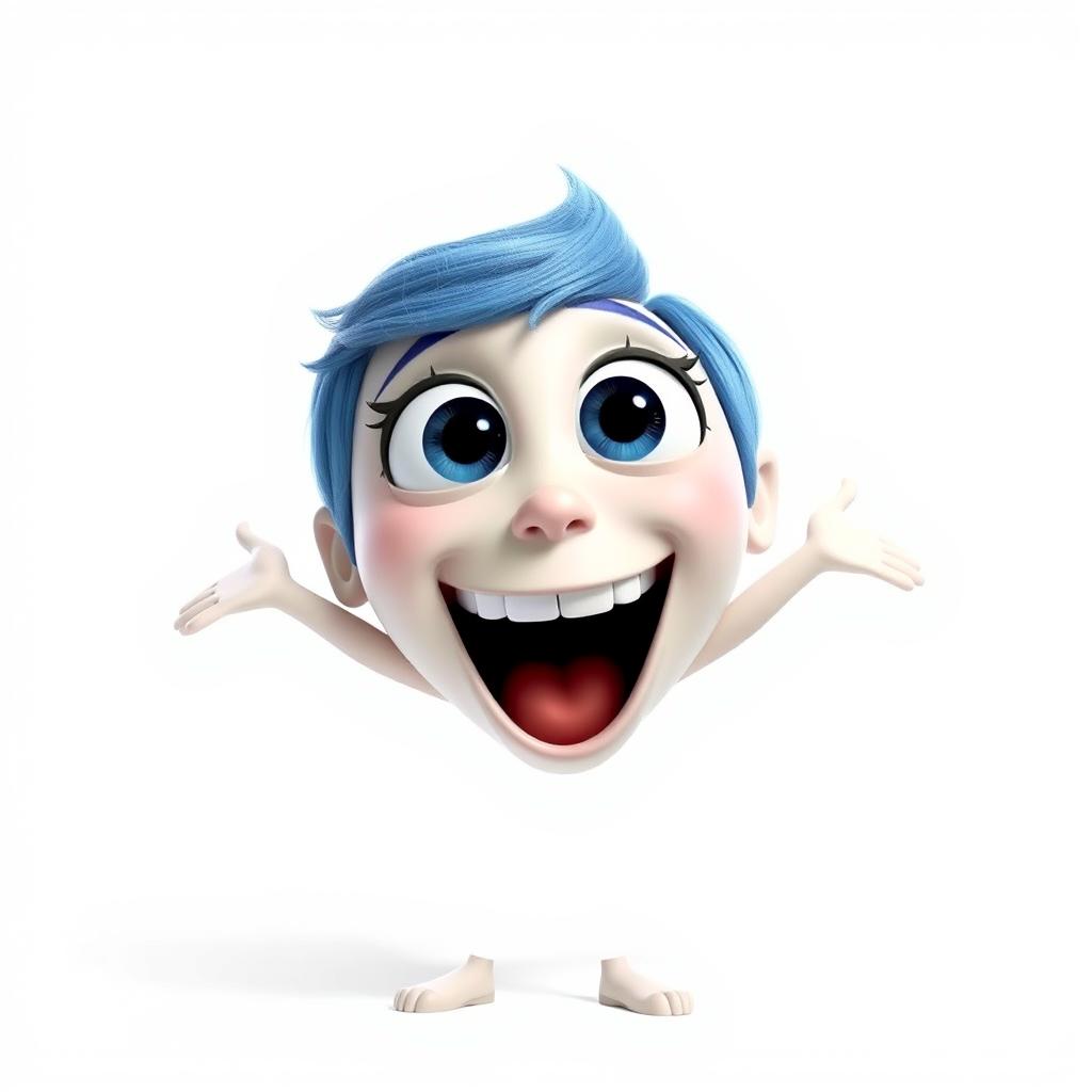 A full-figured character representing the emotion of surprise, designed in a style akin to Disney's Inside Out