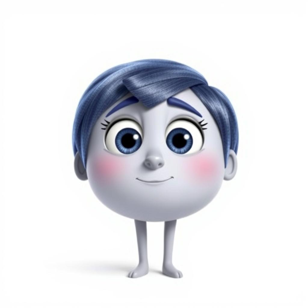 A full-figured emotion character inspired by Disney's Inside Out, representing surprise