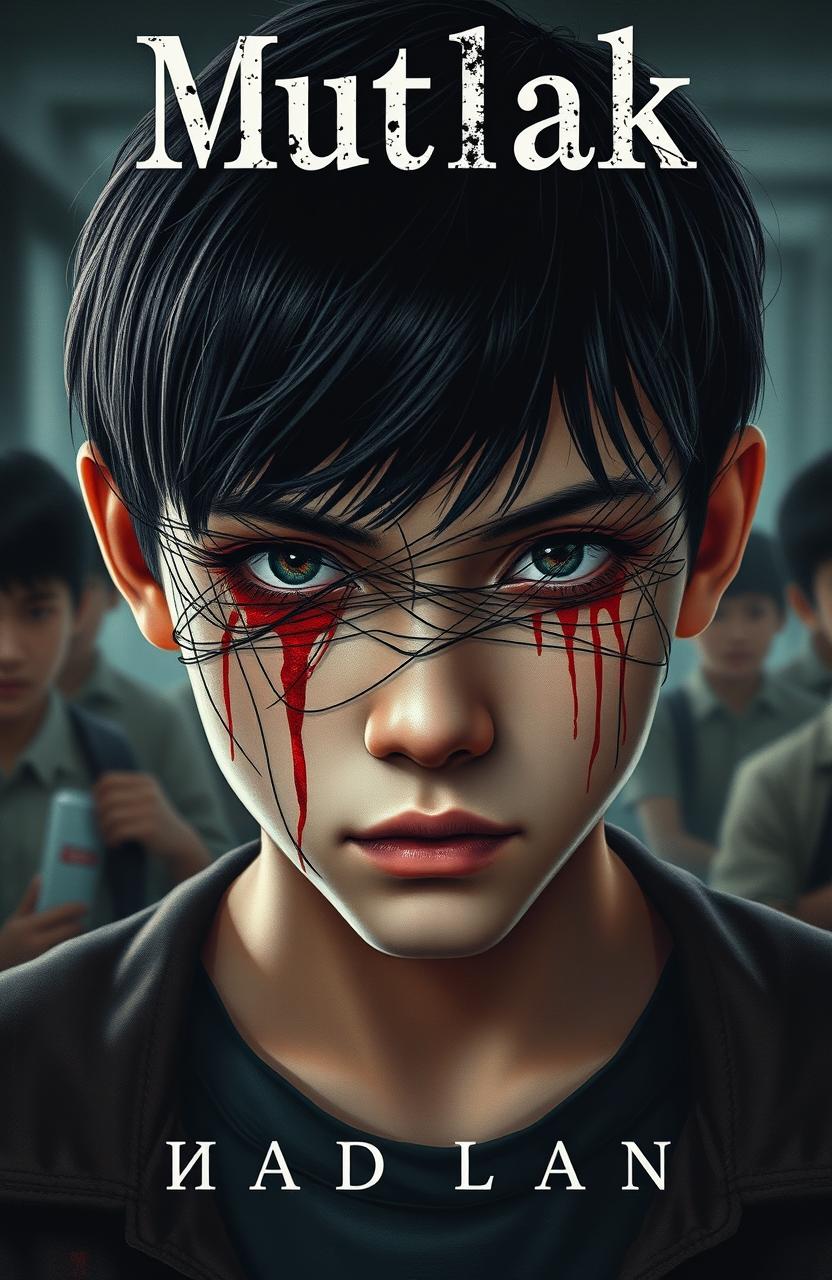 A novel cover depicting an Indonesian high school teenage boy with sleek black hair