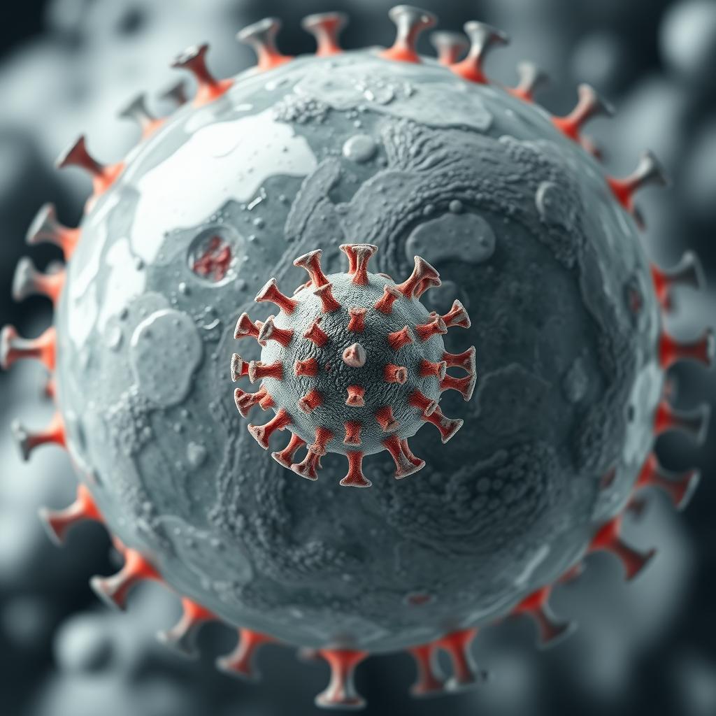 A large cell viewed from the outside, featuring a detailed structure with a semitransparent membrane
