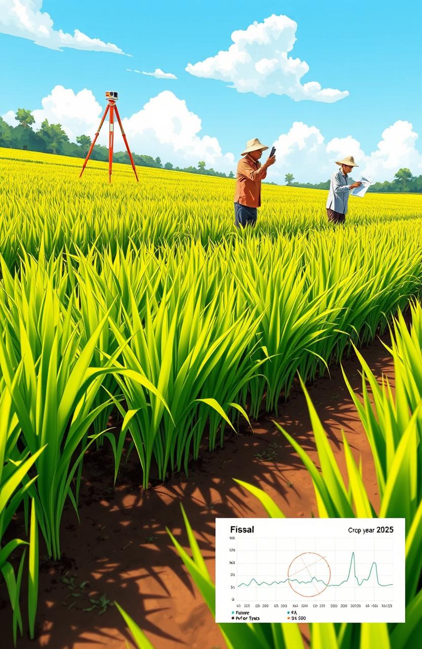 AI-Generated Technical Illustration of Rice Field Monitoring for 2025