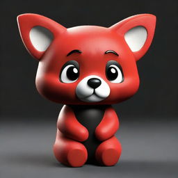 A 3D image of a sad, crying red panda set against a black background