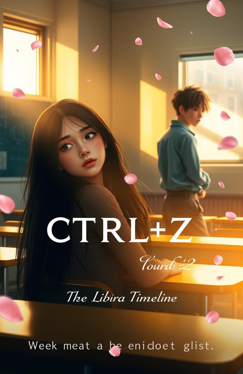 A dreamy, modern young adult book cover for the title "CTRL+Z: The Libra Timeline"