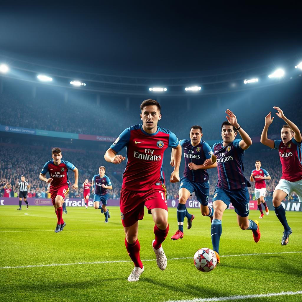 An exhilarating scene from the UEFA Champions League match between Paris Saint-Germain (PSG) and Aston Villa