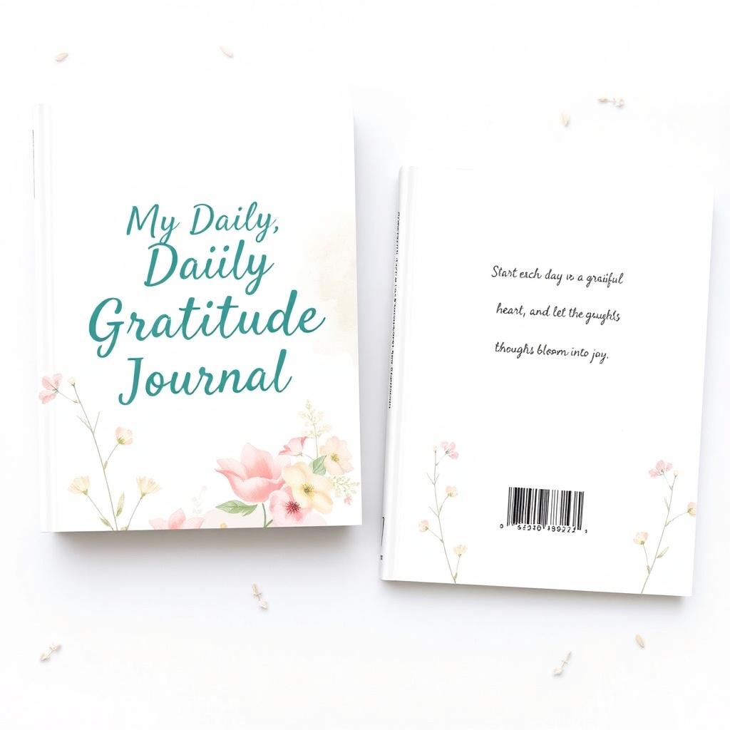 A full book cover design for a 6x9 inch gratitude journal titled 'My Daily Gratitude Journal'