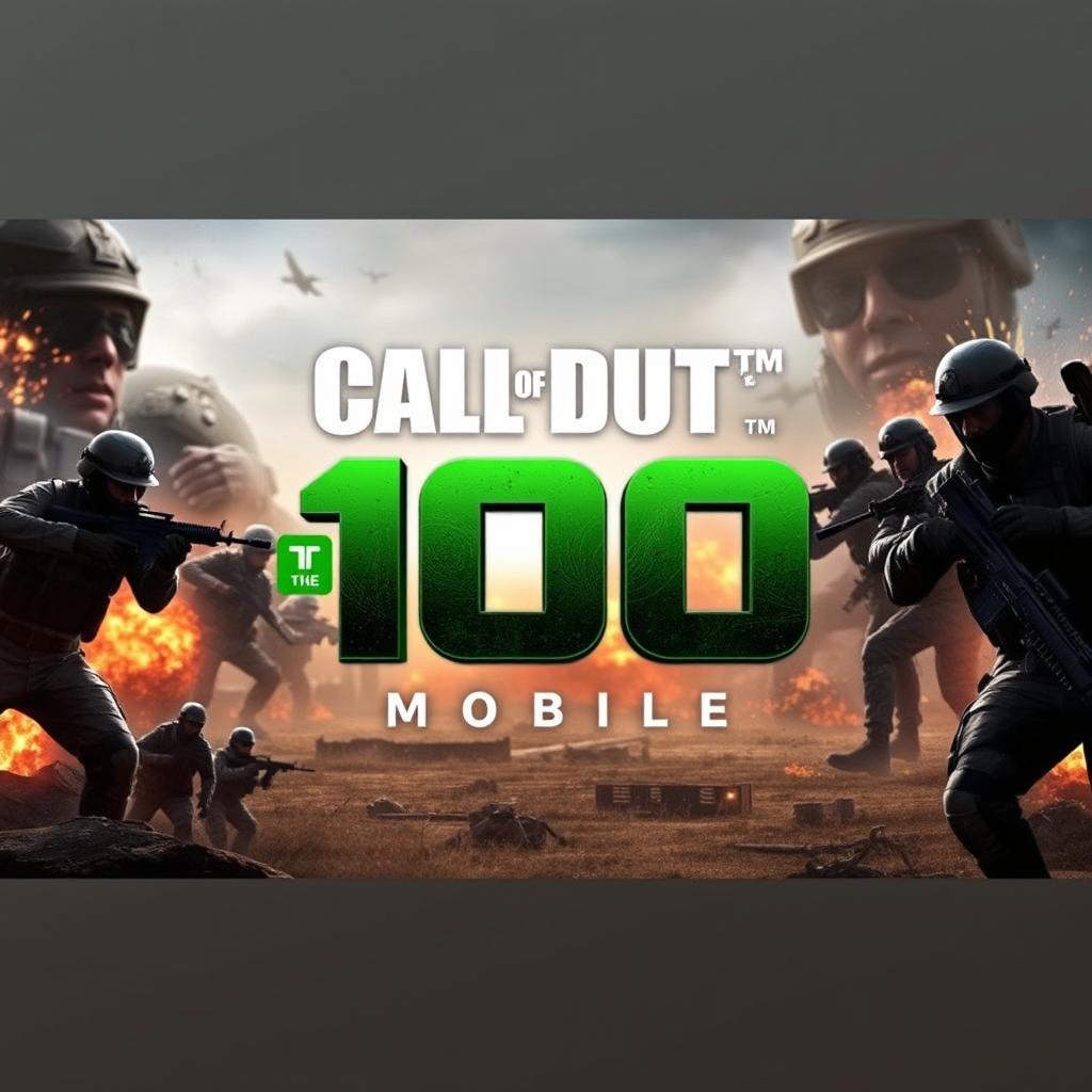 Channel art for a YouTube channel dedicated to Call of Duty Mobile, featuring the title 'The 100' in the center