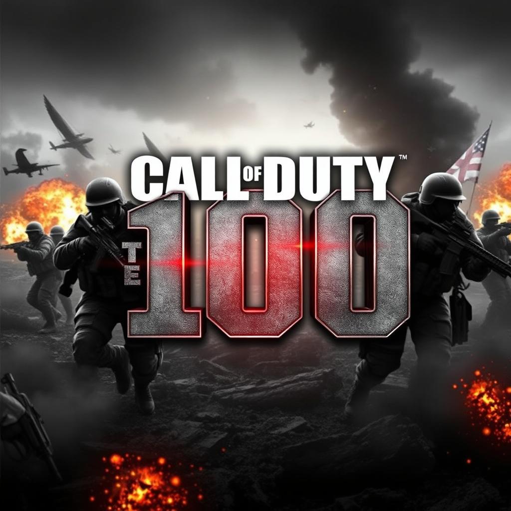 Channel art for a YouTube channel focused on Call of Duty, featuring a compact design with a dynamic battlefield background showcasing elements like soldiers in combat, explosions, and military gear