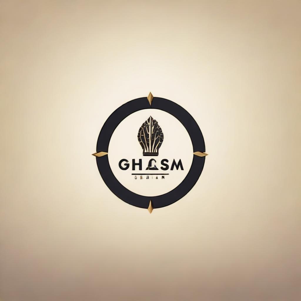 Design a unique, creative logo with the name 'Ghasem'. The style must be modern and sleek, incorporating elements that signify strength and innovation.