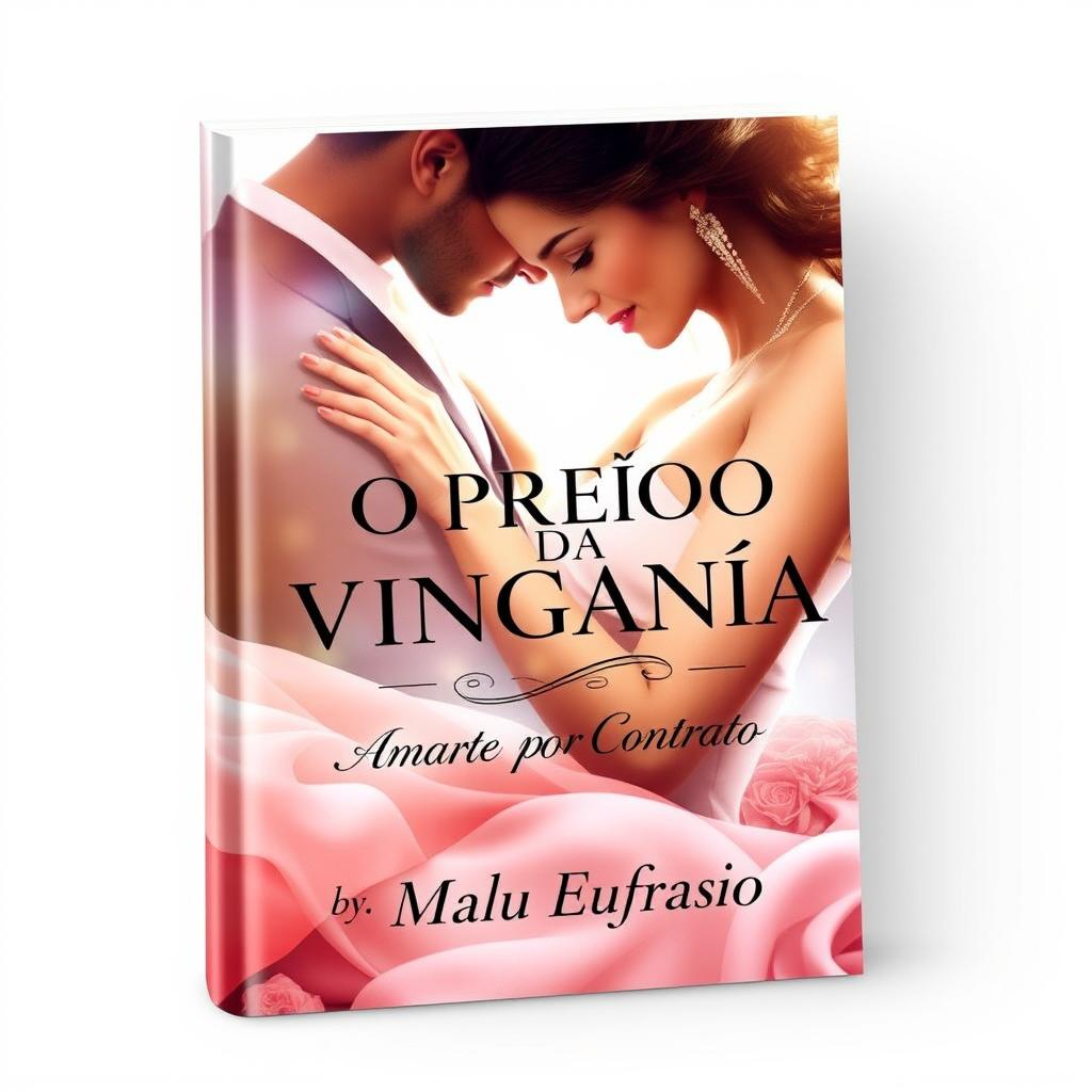 A book cover titled "O PREÇO DA VINGANÇA: Amante por Contrato" designed in a stylish and captivating manner